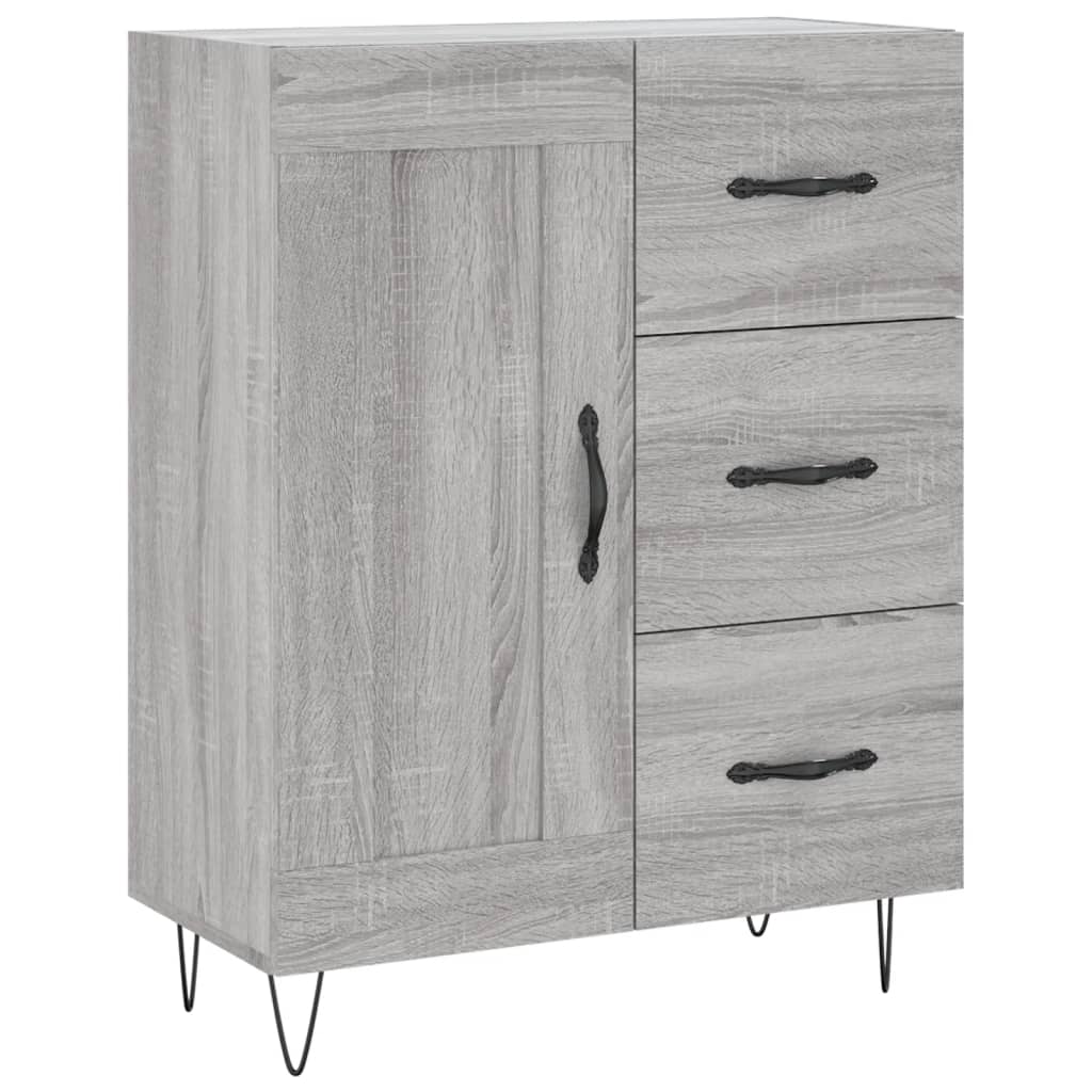 vidaXL Witrynka szary dąb sonoma 69,5x34x180cm materiał drewnopochodny