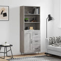vidaXL Witrynka szary dąb sonoma 69,5x34x180cm materiał drewnopochodny