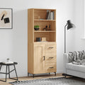 vidaXL Witrynka, dąb sonoma, 69,5x34x180 cm, materiał drewnopochodny