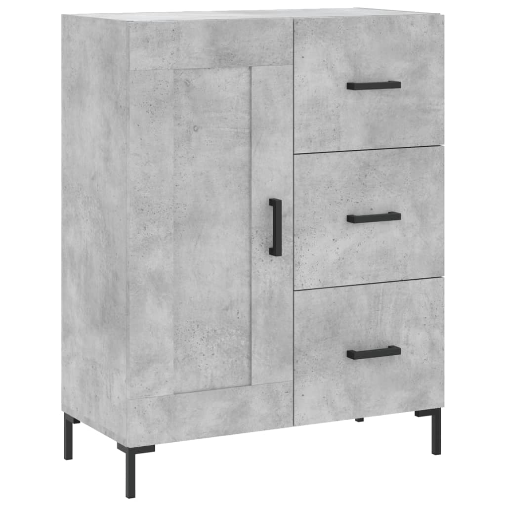 vidaXL Witrynka, szarość betonu 69,5x34x180 cm materiał drewnopochodny