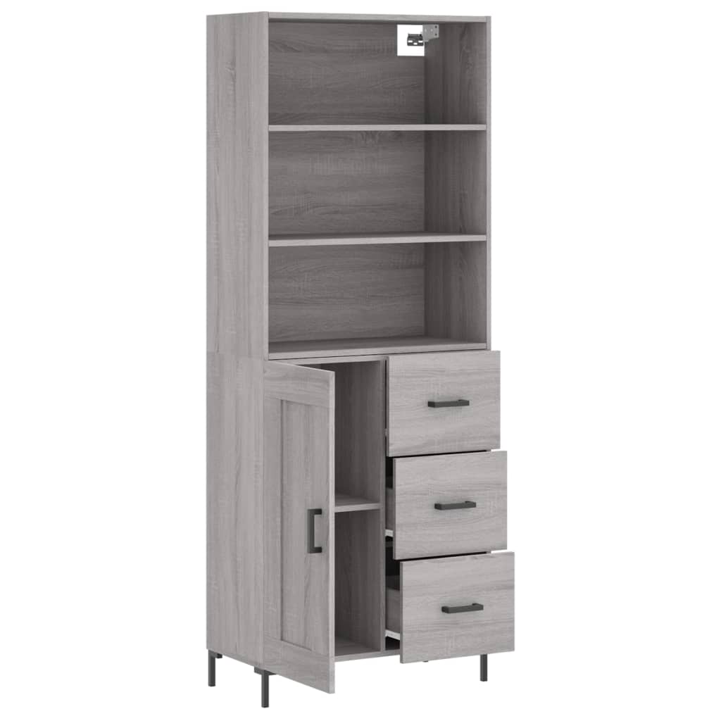 vidaXL Witrynka szary dąb sonoma 69,5x34x180cm materiał drewnopochodny