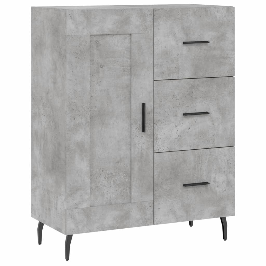 vidaXL Witrynka, szarość betonu 69,5x34x180 cm materiał drewnopochodny