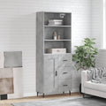 vidaXL Witrynka, szarość betonu 69,5x34x180 cm materiał drewnopochodny