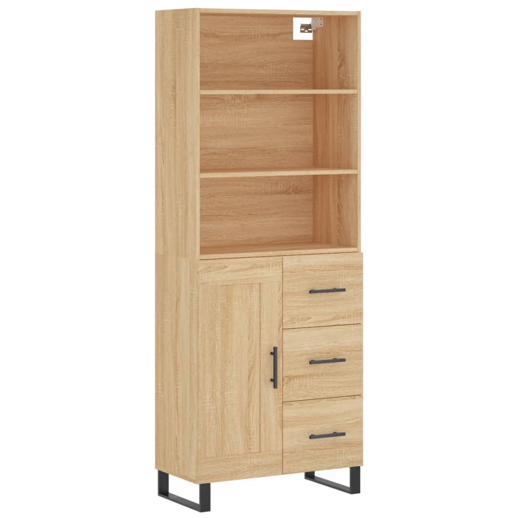 vidaXL Witrynka, dąb sonoma, 69,5x34x180 cm, materiał drewnopochodny