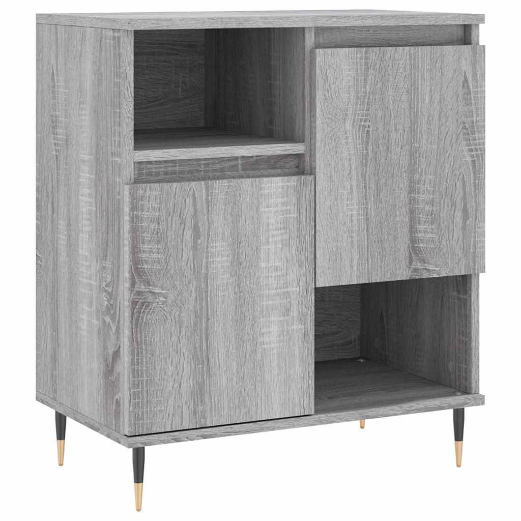 vidaXL Szafki, 3 szt., szary dąb sonoma, materiał drewnopochodny