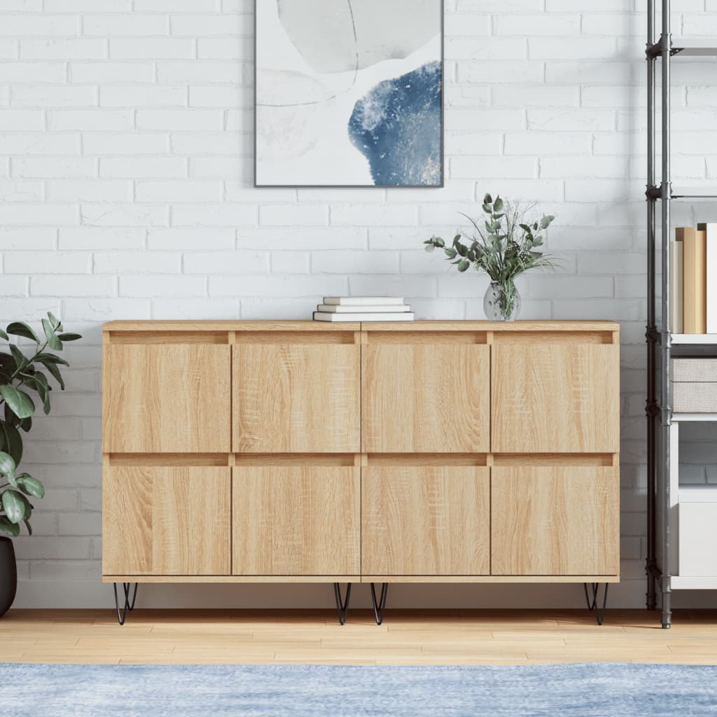 vidaXL Szafki, 2 szt., dąb sonoma, materiał drewnopochodny