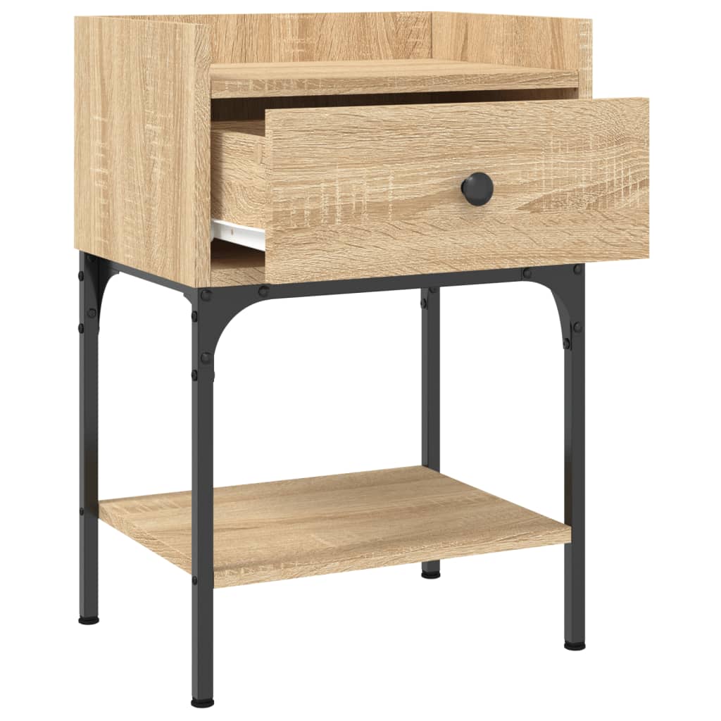 vidaXL Stolik nocny, dąb sonoma, 40,5x31x60cm, materiał drewnopochodny