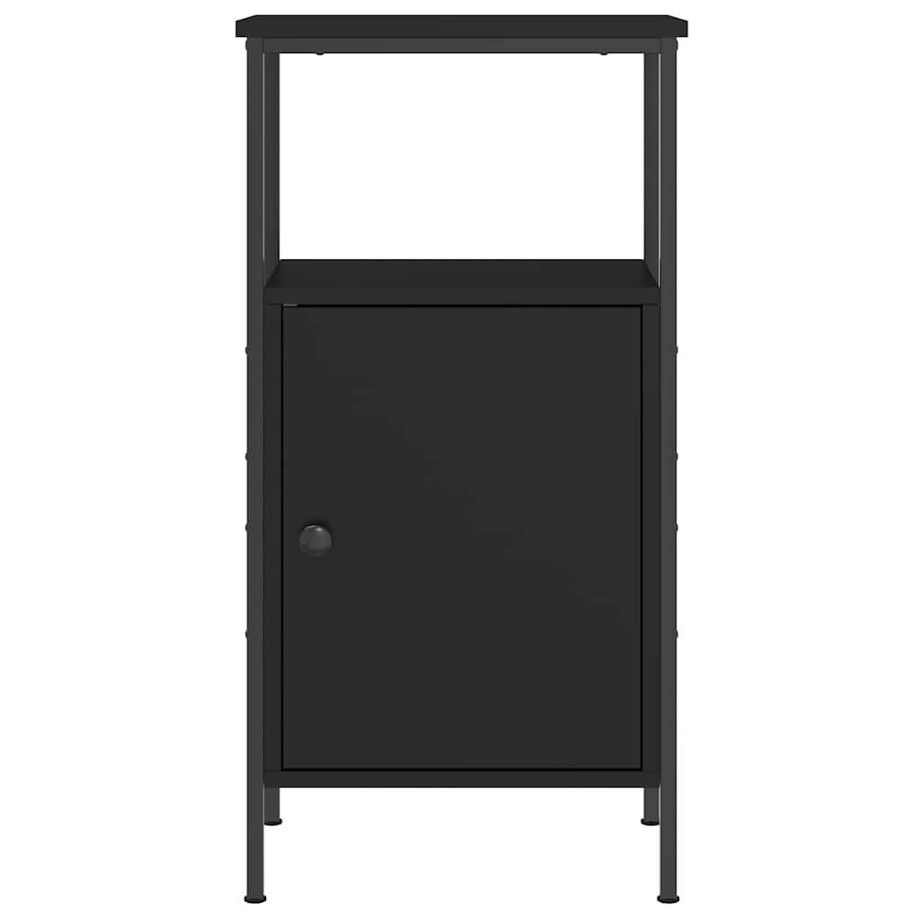 vidaXL Szafka nocna, czarna, 41x31x80 cm, materiał drewnopochodny