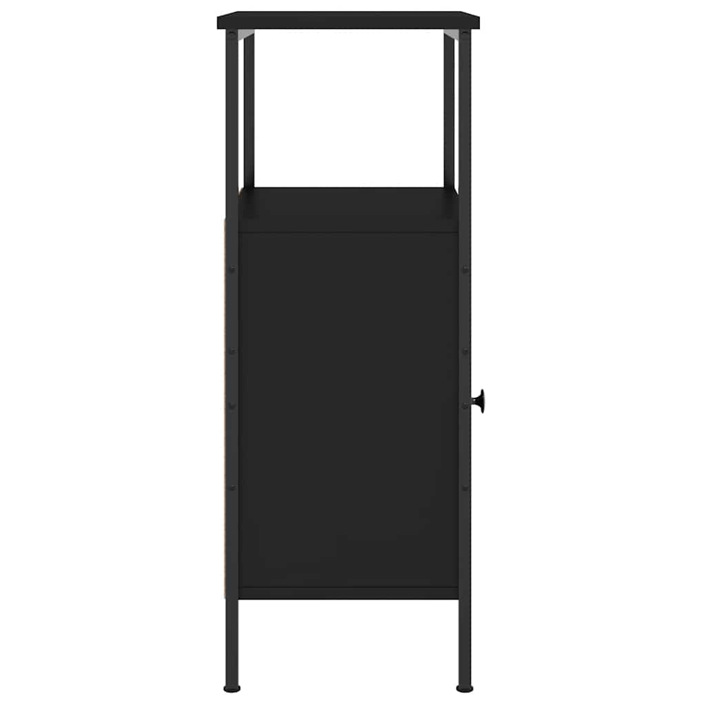 vidaXL Szafka nocna, czarna, 41x31x80 cm, materiał drewnopochodny