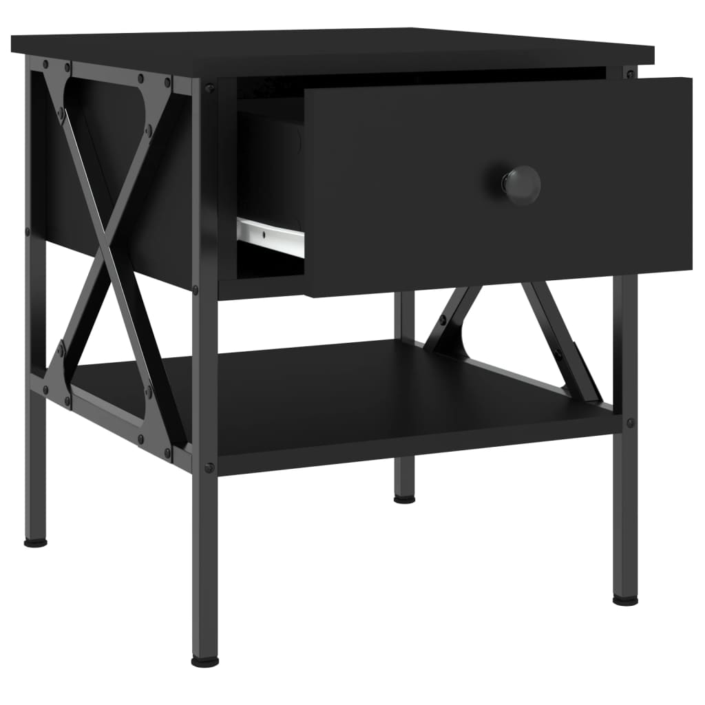 vidaXL Stolik nocny, czarny, 40x42x45 cm, materiał drewnopochodny