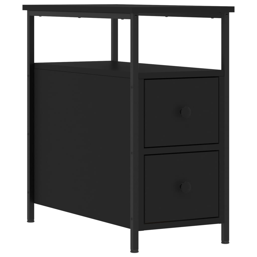 vidaXL Szafka nocna, czarna, 30x60x60 cm, materiał drewnopochodny