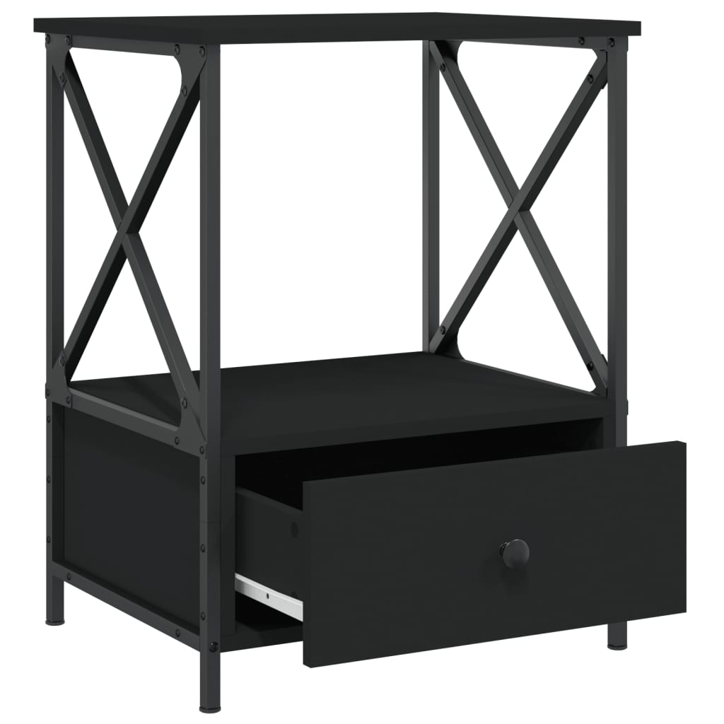 vidaXL Stoliki nocne, 2 szt., czarne, 50x41x65 cm