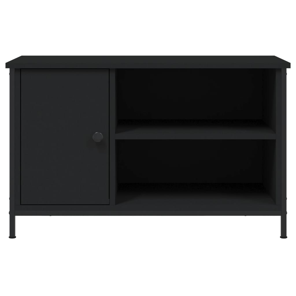 vidaXL Szafka pod TV, czarna, 80x40x50 cm, materiał drewnopochodny