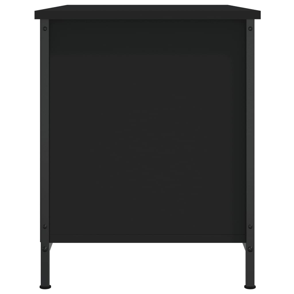 vidaXL Szafka pod TV, czarna, 80x40x50 cm, materiał drewnopochodny