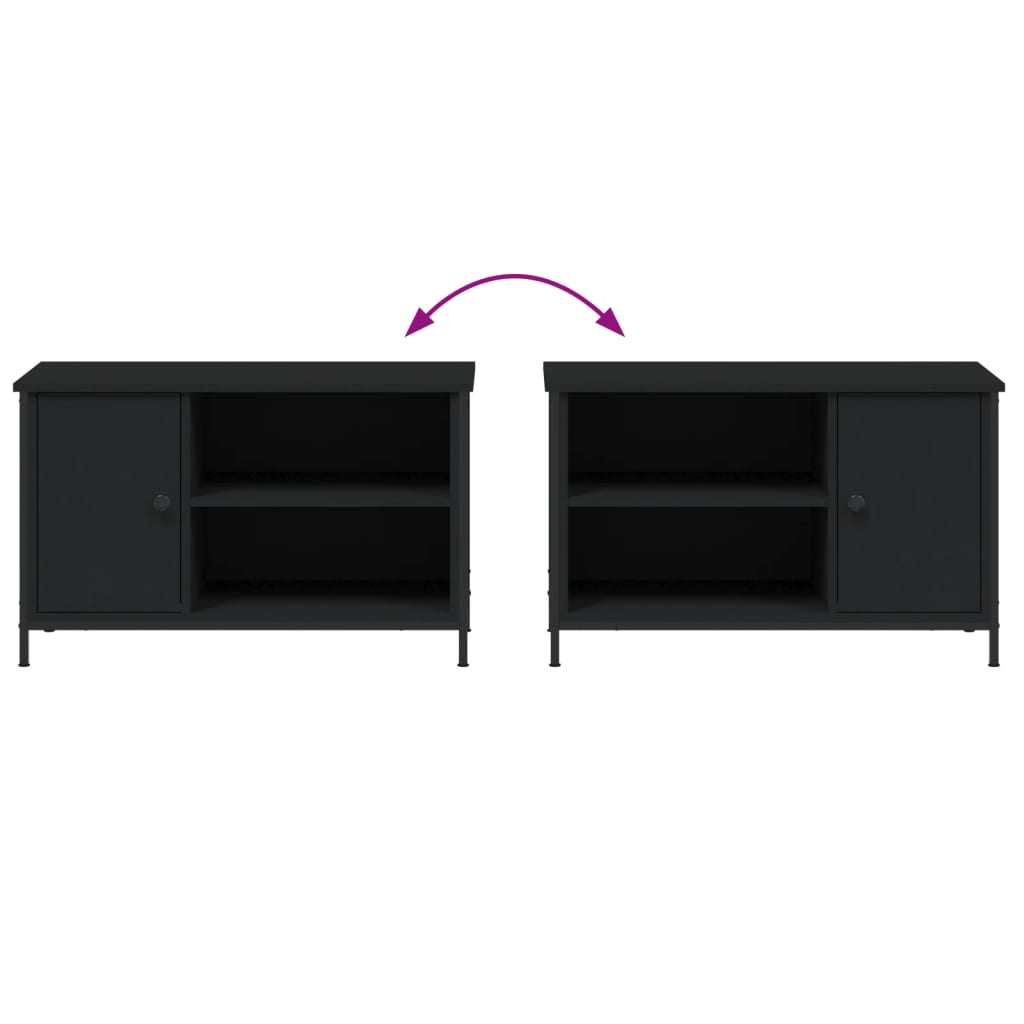 vidaXL Szafka pod TV, czarna, 80x40x50 cm, materiał drewnopochodny