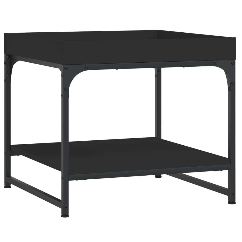 vidaXL Stolik kawowy, czarny, 49,5x49,5x45 cm, materiał drewnopochodny