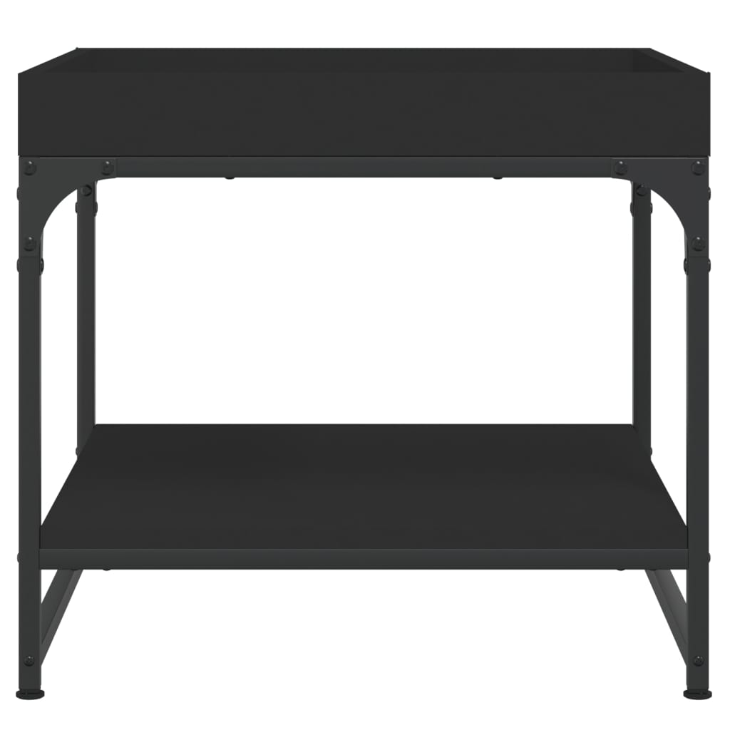 vidaXL Stolik kawowy, czarny, 49,5x49,5x45 cm, materiał drewnopochodny