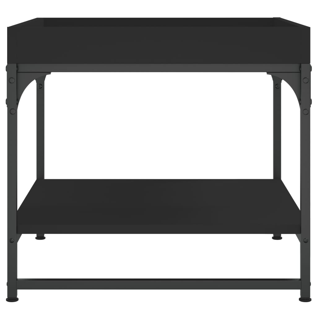 vidaXL Stolik kawowy, czarny, 49,5x49,5x45 cm, materiał drewnopochodny