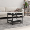 vidaXL Stolik kawowy, czarny, 49,5x49,5x45 cm, materiał drewnopochodny