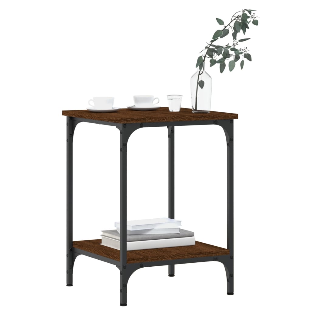 vidaXL Stolik kawowy, brązowy dąb, 40x40x55 cm
