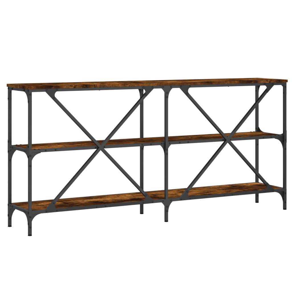 vidaXL Stolik konsolowy, przydymiony dąb, 160x30x75 cm