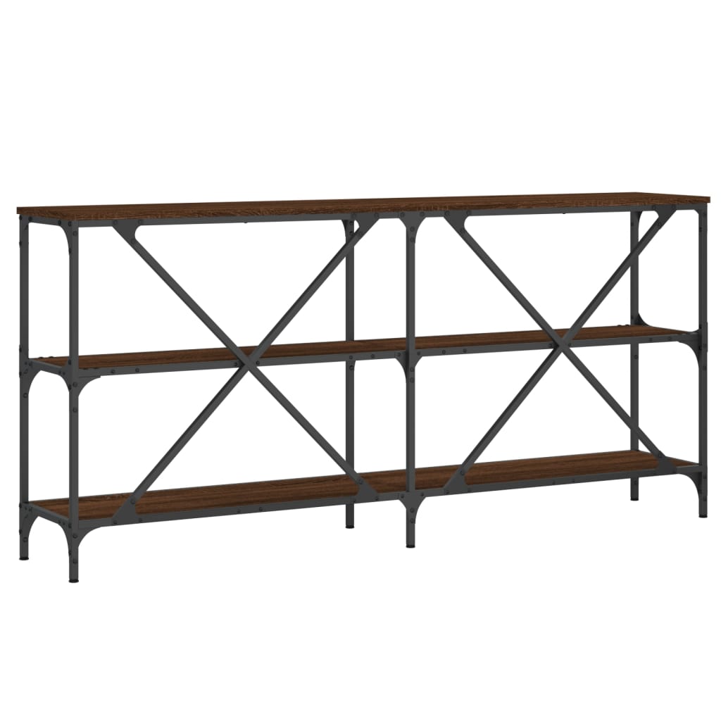 vidaXL Stolik konsolowy, brązowy dąb, 160x30x75 cm