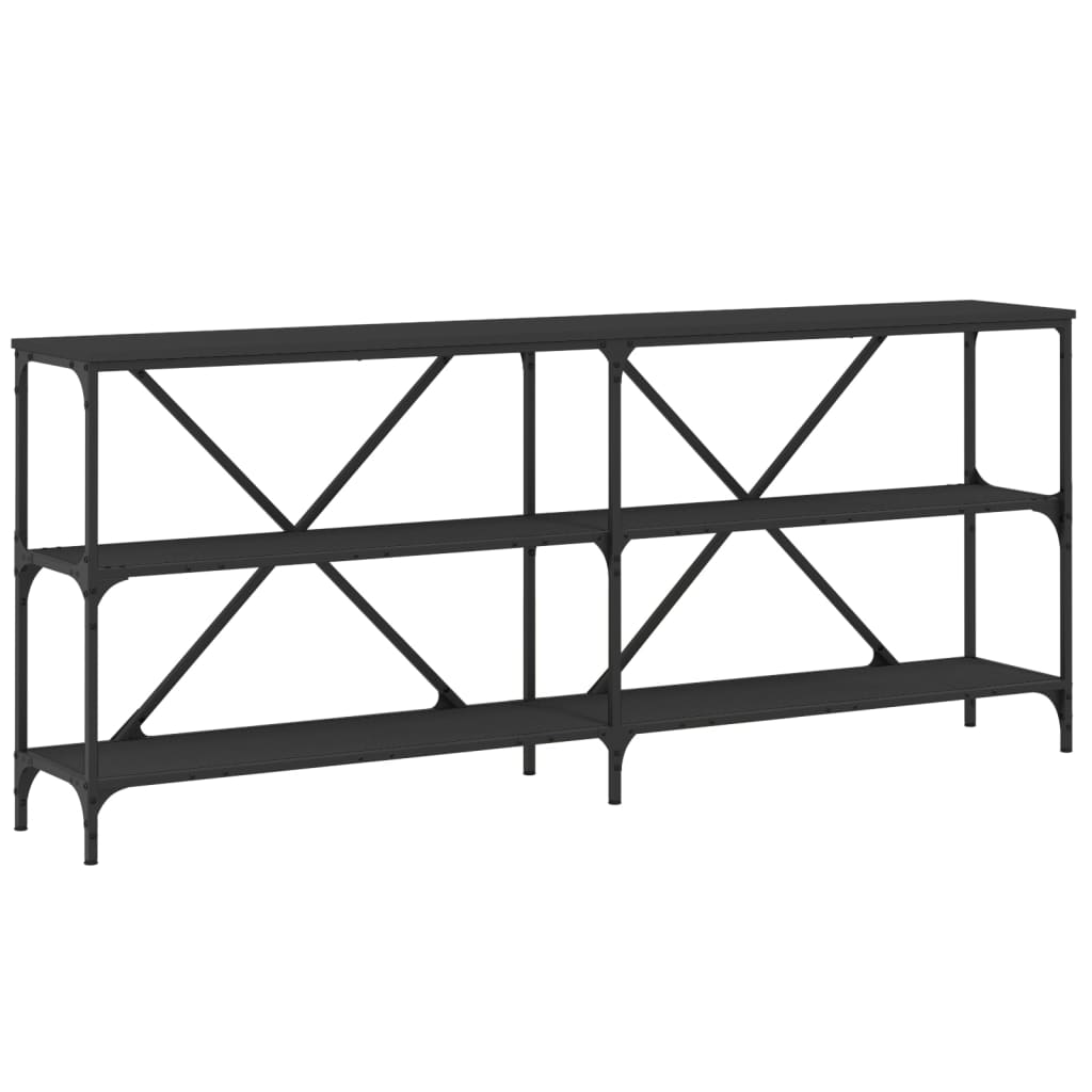 vidaXL Stolik konsolowy, czarny, 180x30x75 cm, materiał drewnopochodny