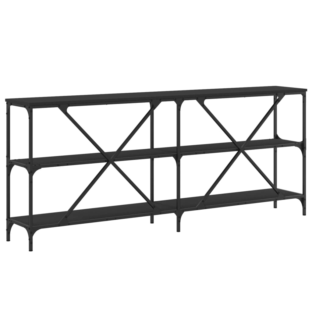 vidaXL Stolik konsolowy, czarny, 180x30x75 cm, materiał drewnopochodny