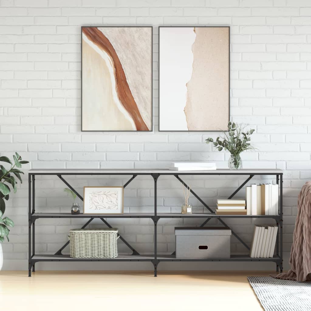 vidaXL Stolik kawowy, szary dąb sonoma, 180x30x75 cm
