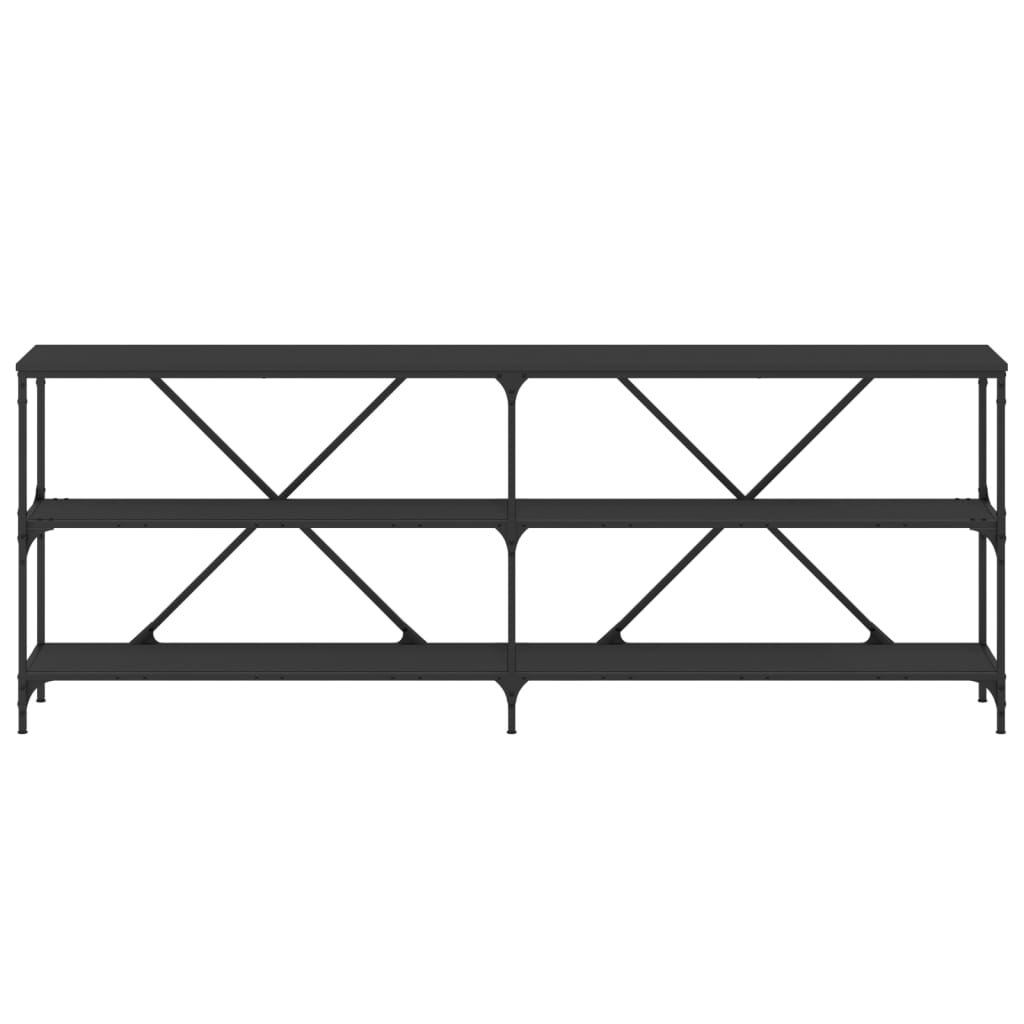 vidaXL Stolik konsolowy, czarny, 200x30x75 cm, materiał drewnopochodny