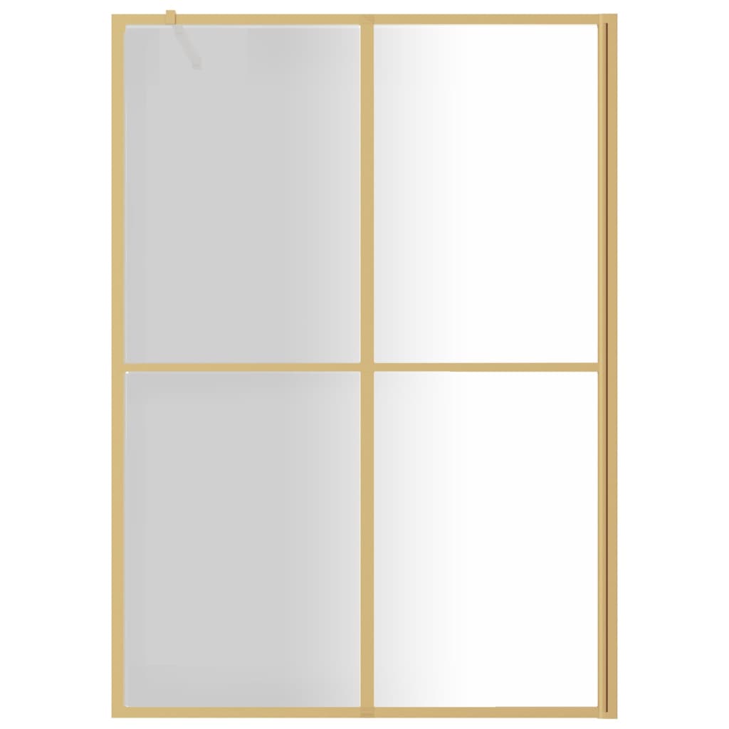 vidaXL Ścianka prysznicowa, przezroczyste szkło ESG, złota, 140x195 cm