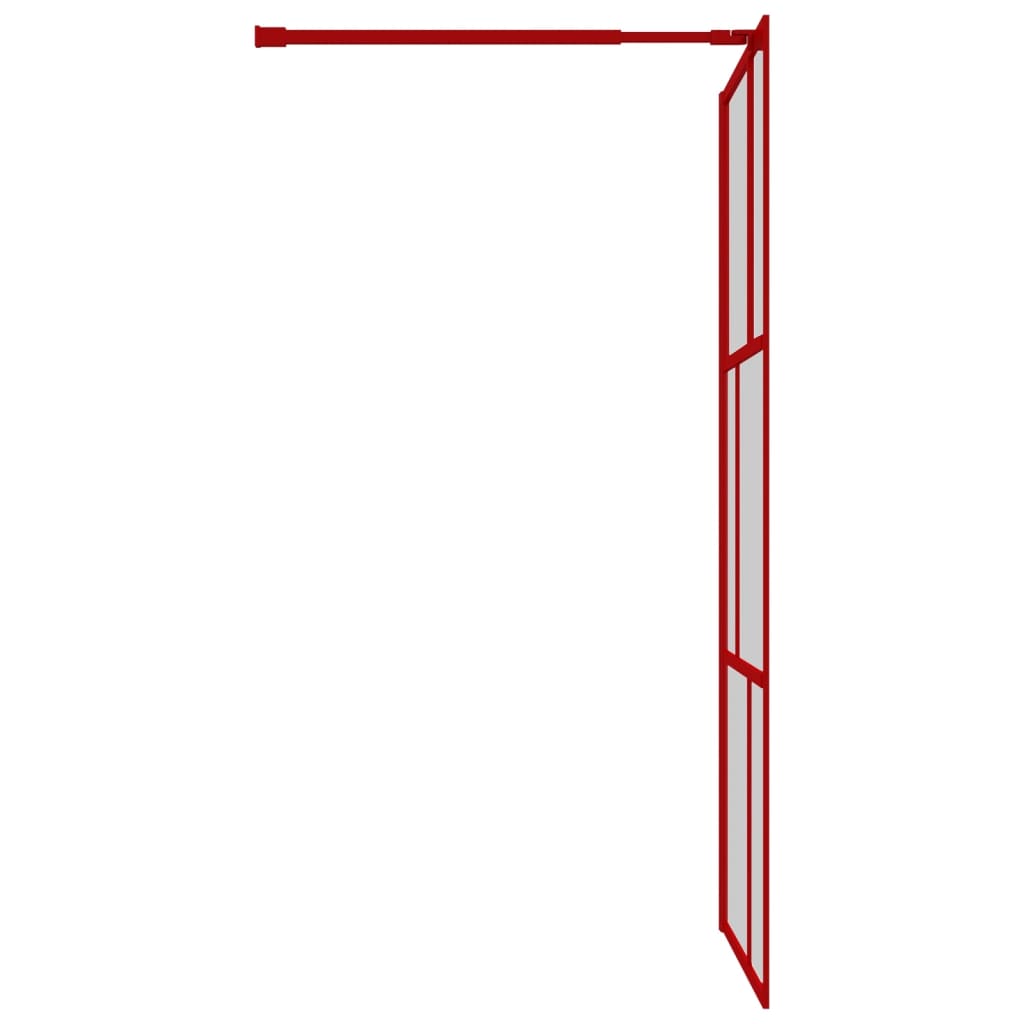 vidaXL Ścianka prysznicowa przezroczyste szkło ESG czerwona 115x195 cm