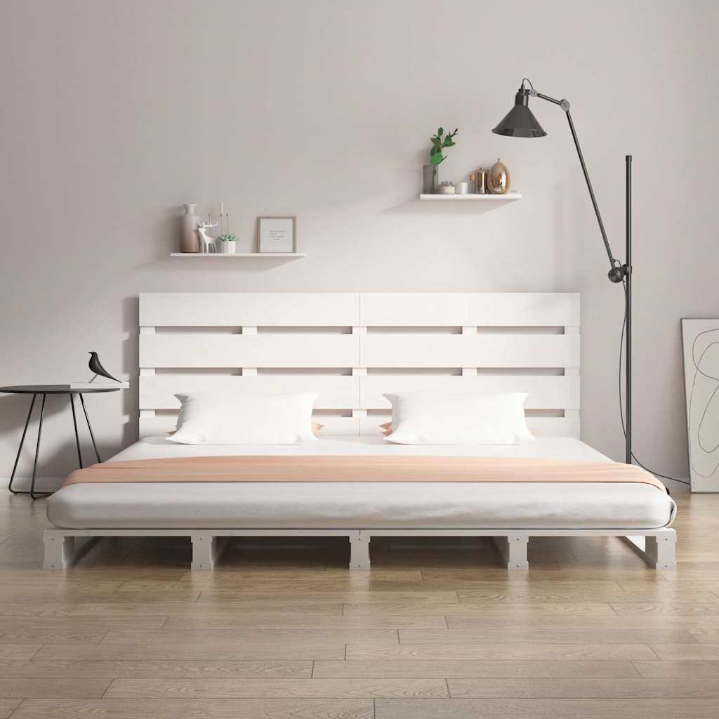 vidaXL Rama łóżka bez materaca, biała, 140x190 cm, lite drewno sosnowe