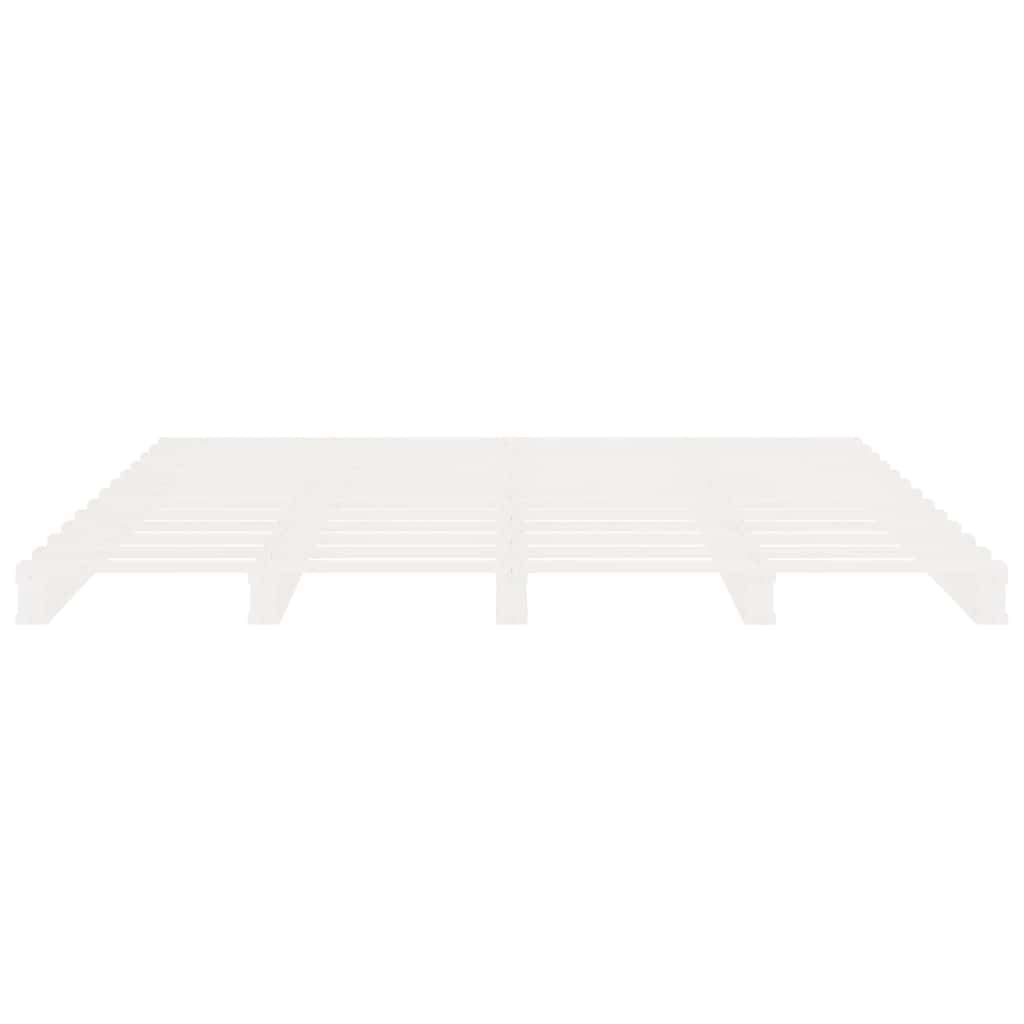 vidaXL Rama łóżka bez materaca, biała, 140x190 cm, lite drewno sosnowe