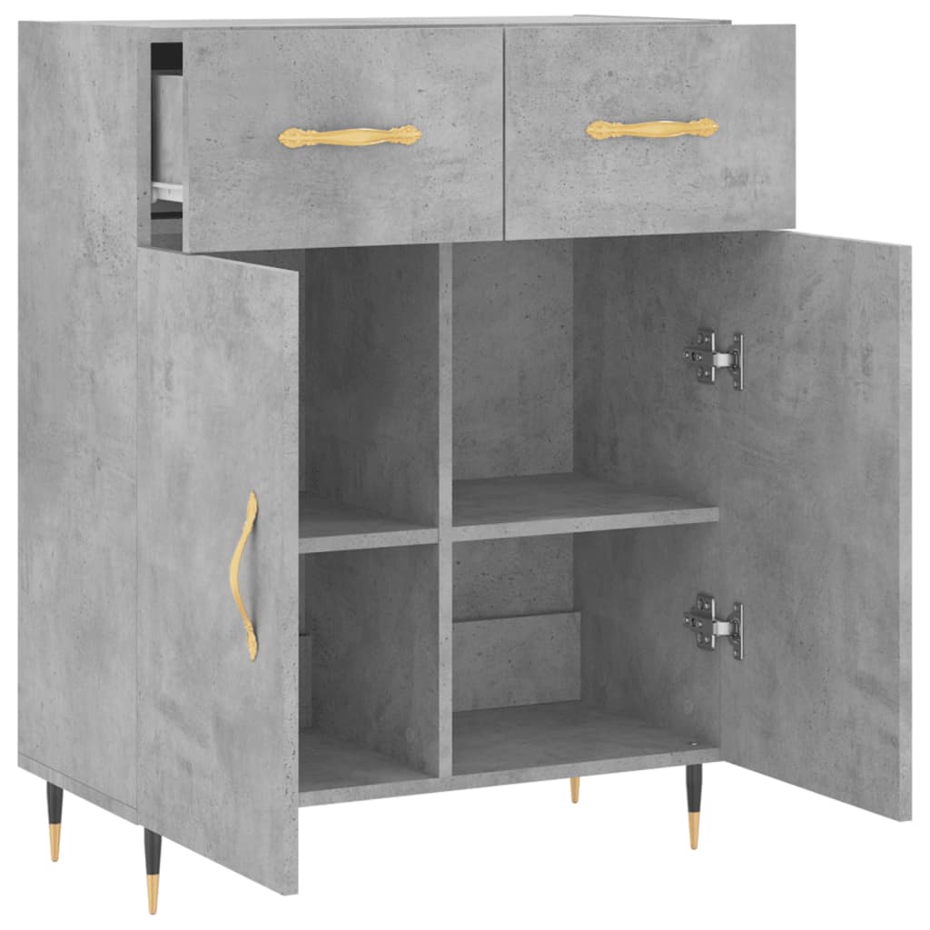 vidaXL Szafka, szarość betonu, 69,5x34x90 cm, materiał drewnopochodny