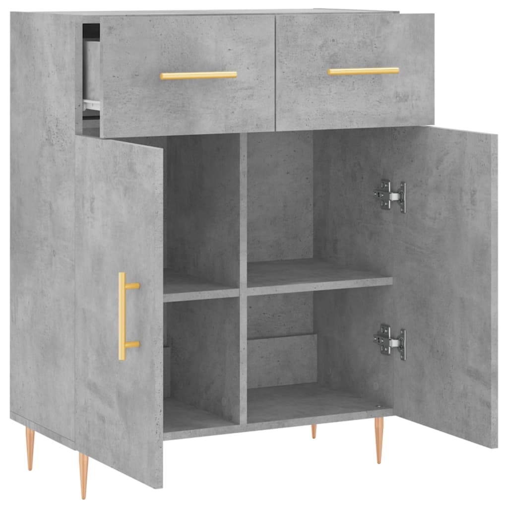 vidaXL Szafka, szarość betonu, 69,5x34x90 cm, materiał drewnopochodny