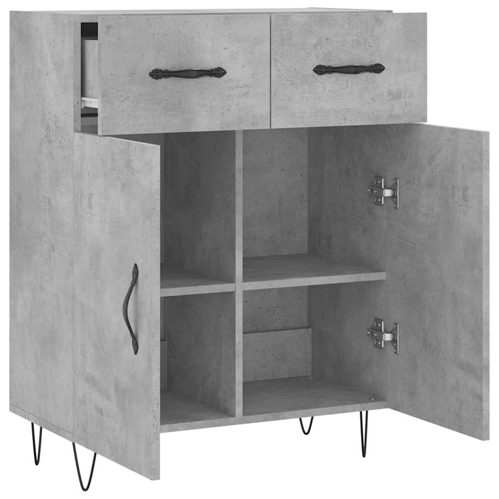 vidaXL Szafka, szarość betonu, 69,5x34x90 cm, materiał drewnopochodny