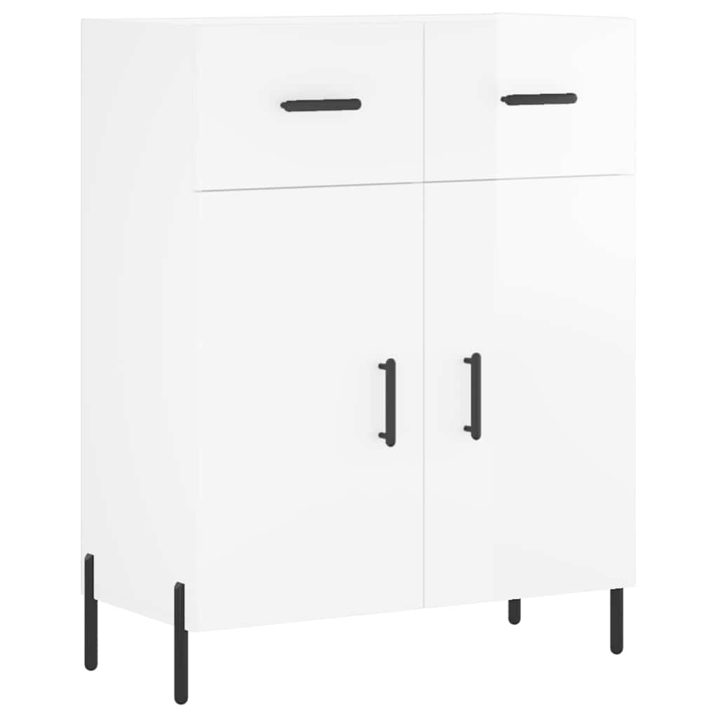 vidaXL Szafka, biała, połysk, 69,5x34x90 cm, materiał drewnopochodny