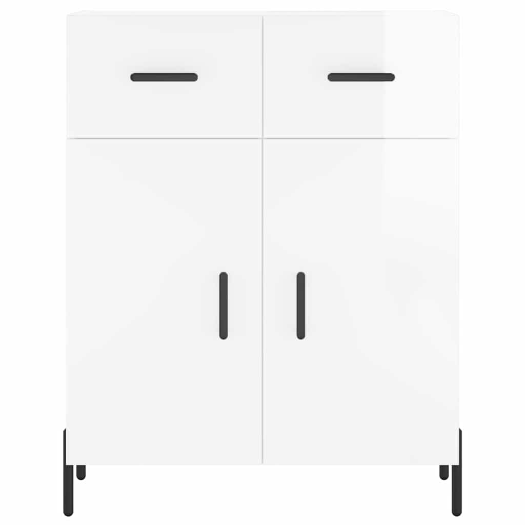 vidaXL Szafka, biała, połysk, 69,5x34x90 cm, materiał drewnopochodny