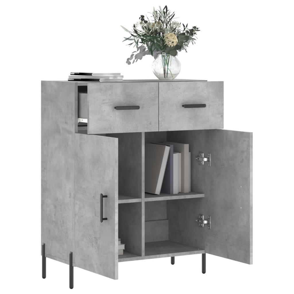 vidaXL Szafka, szarość betonu, 69,5x34x90 cm, materiał drewnopochodny