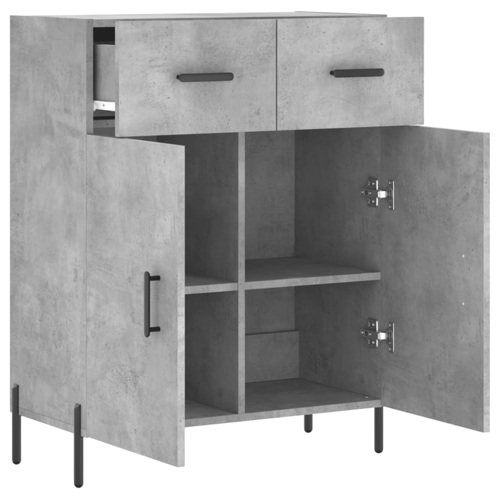 vidaXL Szafka, szarość betonu, 69,5x34x90 cm, materiał drewnopochodny