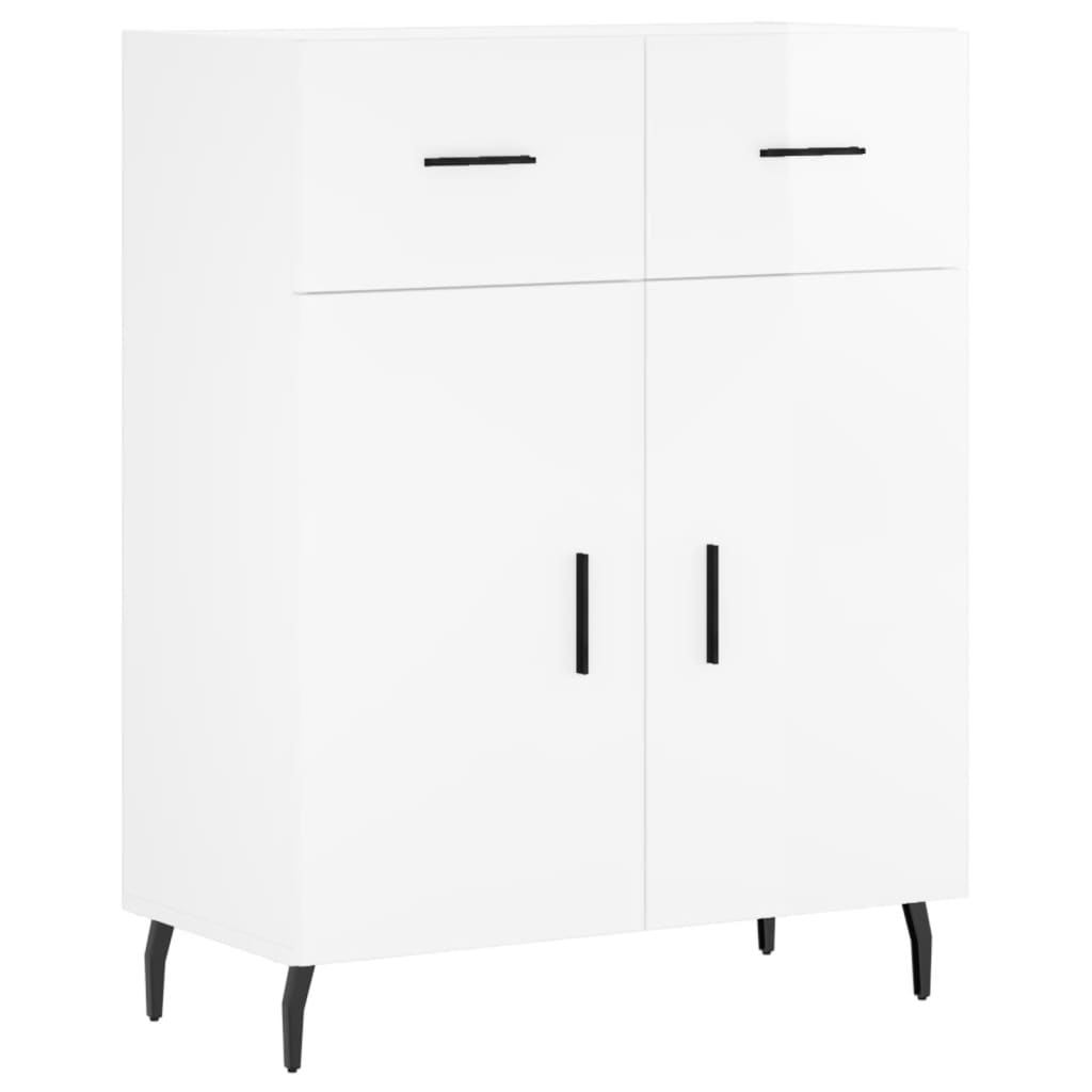 vidaXL Szafka, biała, połysk, 69,5x34x90 cm, materiał drewnopochodny