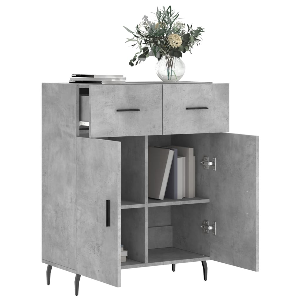 vidaXL Szafka, szarość betonu, 69,5x34x90 cm, materiał drewnopochodny