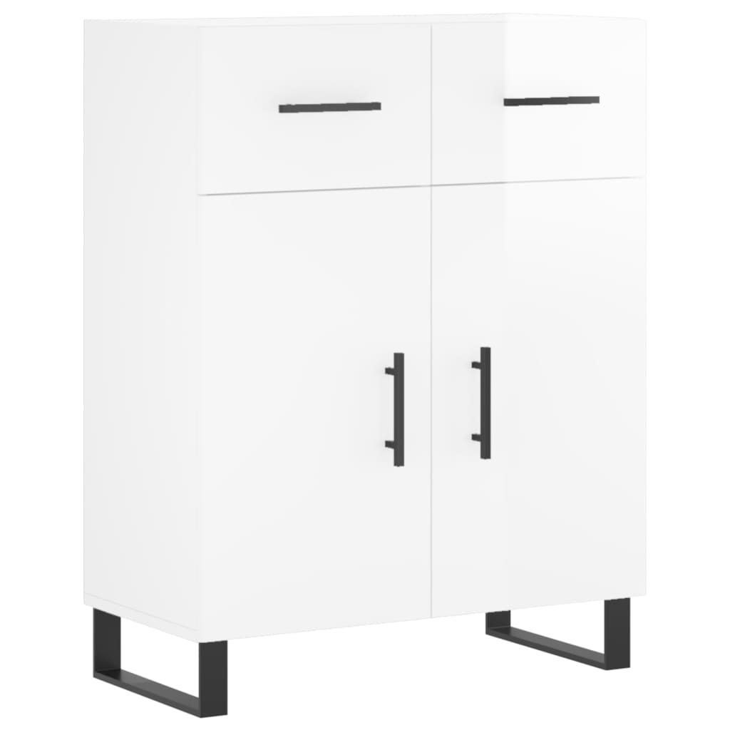 vidaXL Szafka, biała, połysk, 69,5x34x90 cm, materiał drewnopochodny