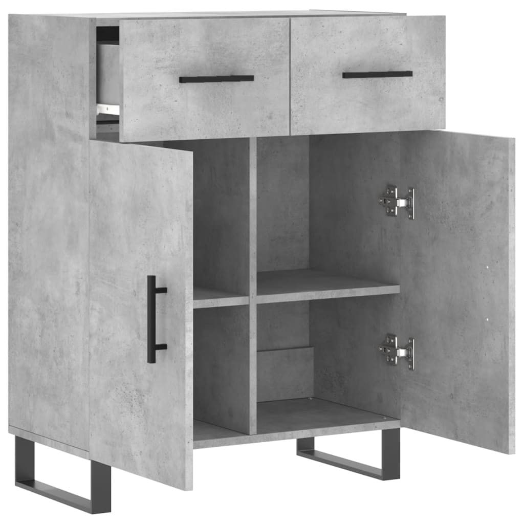 vidaXL Szafka, szarość betonu, 69,5x34x90 cm, materiał drewnopochodny