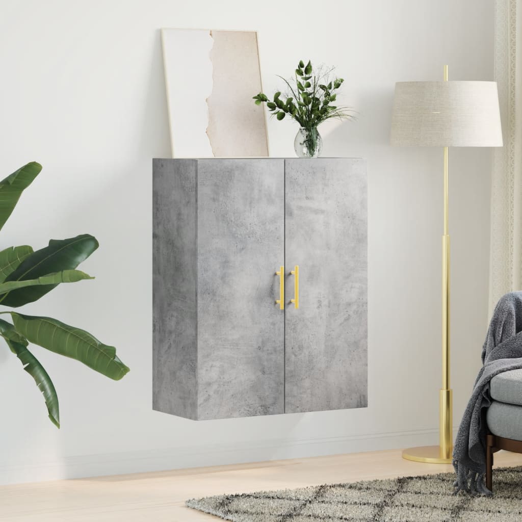 vidaXL Szafka wisząca, szarość betonu, 69,5x34x90 cm