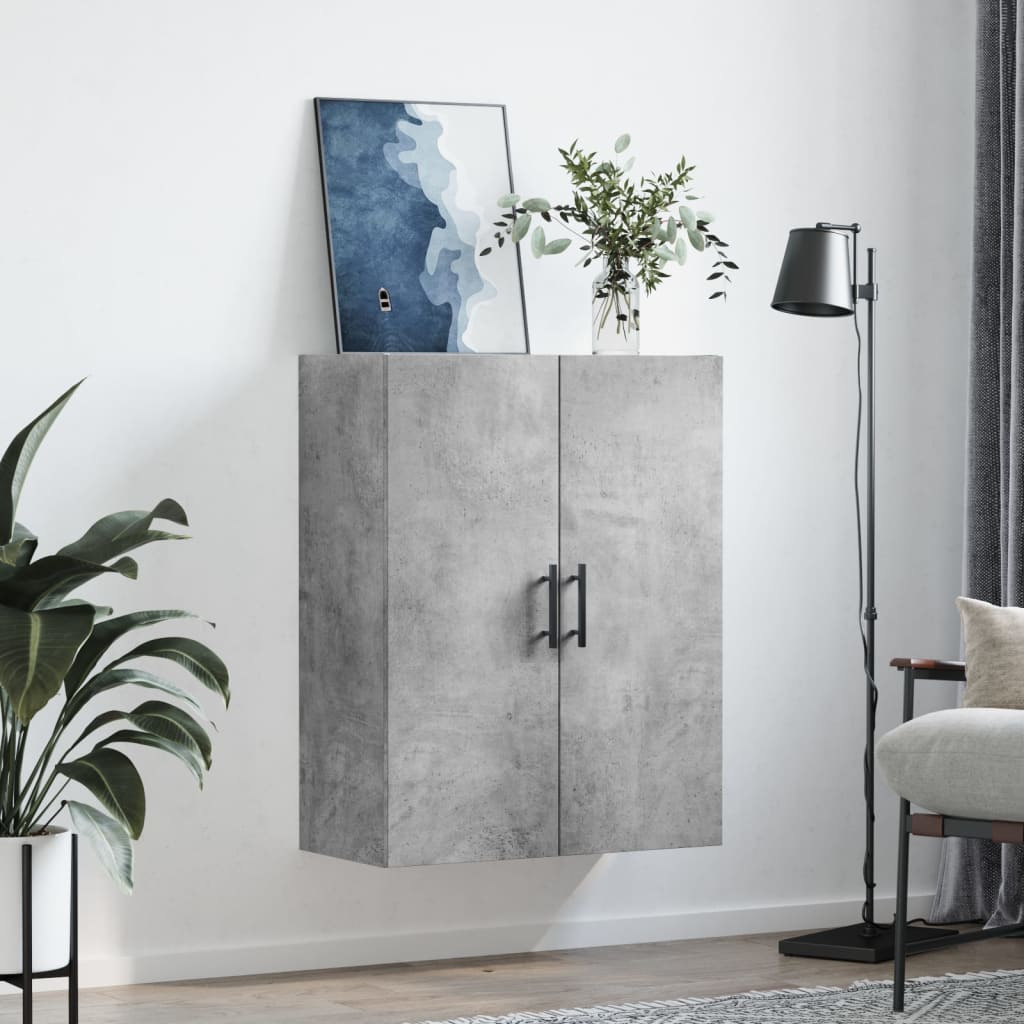 vidaXL Szafka wisząca, szarość betonu, 69,5x34x90 cm