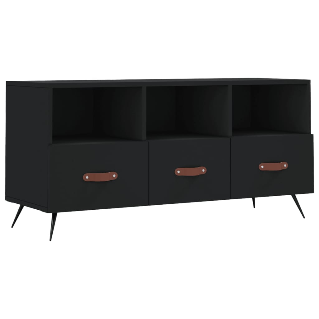 vidaXL Szafka pod TV, czarna, 102x36x50 cm, materiał drewnopochodny