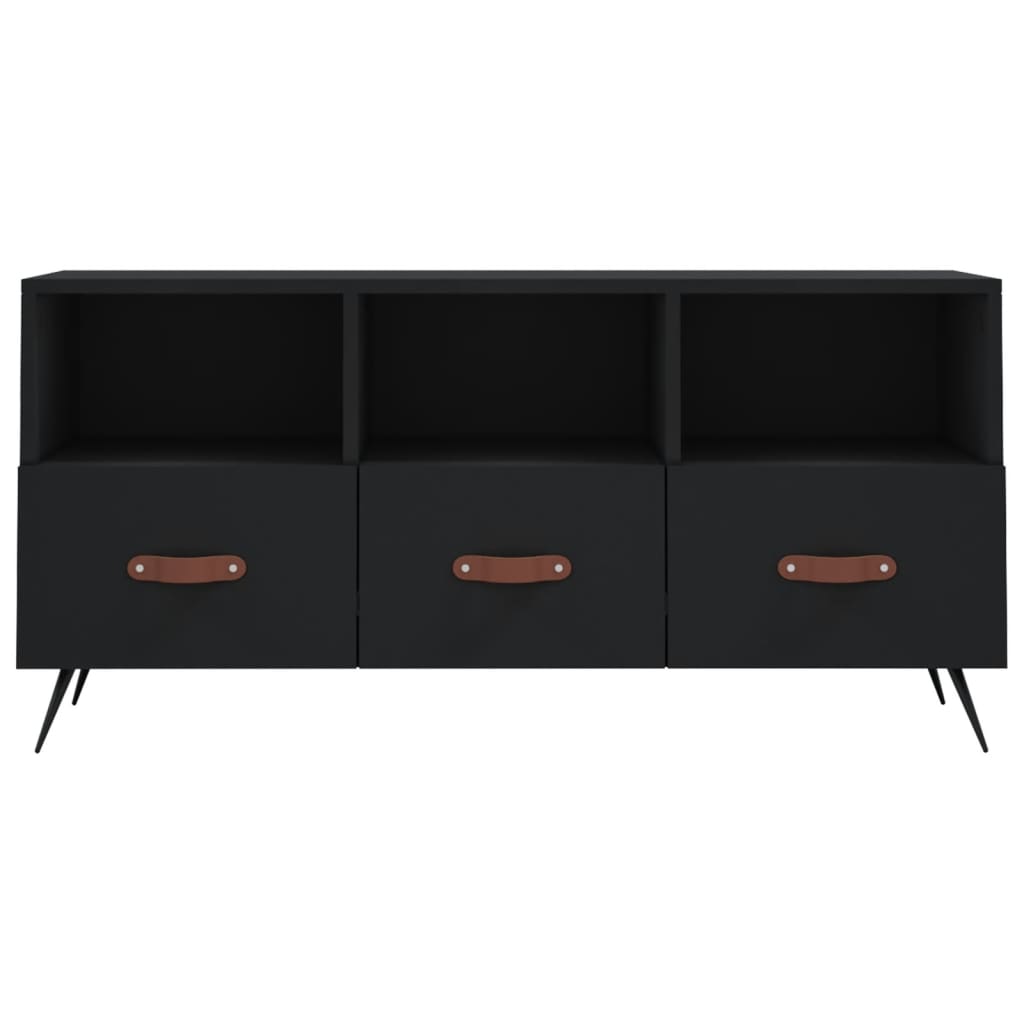 vidaXL Szafka pod TV, czarna, 102x36x50 cm, materiał drewnopochodny