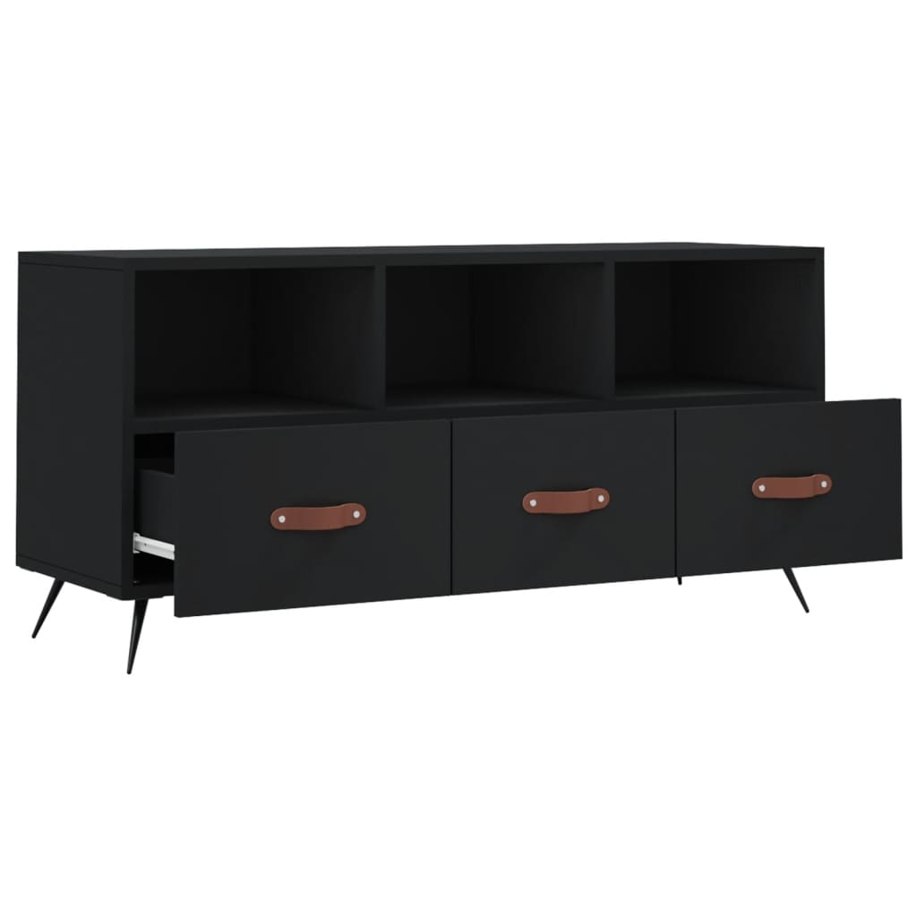 vidaXL Szafka pod TV, czarna, 102x36x50 cm, materiał drewnopochodny